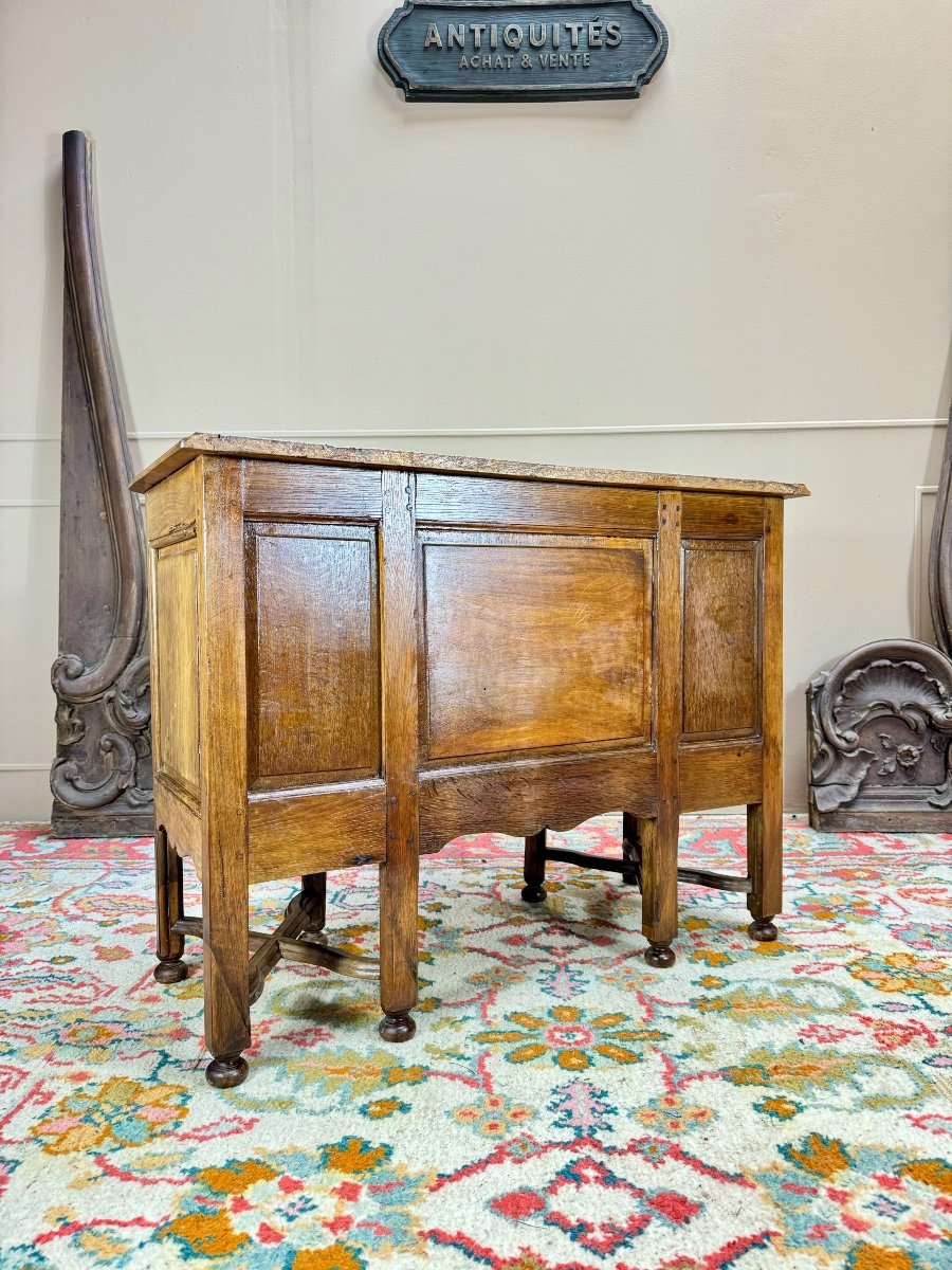 Mazarin Desk In Walnut And Oak From The Louis XIV Period, 18th Century -photo-6