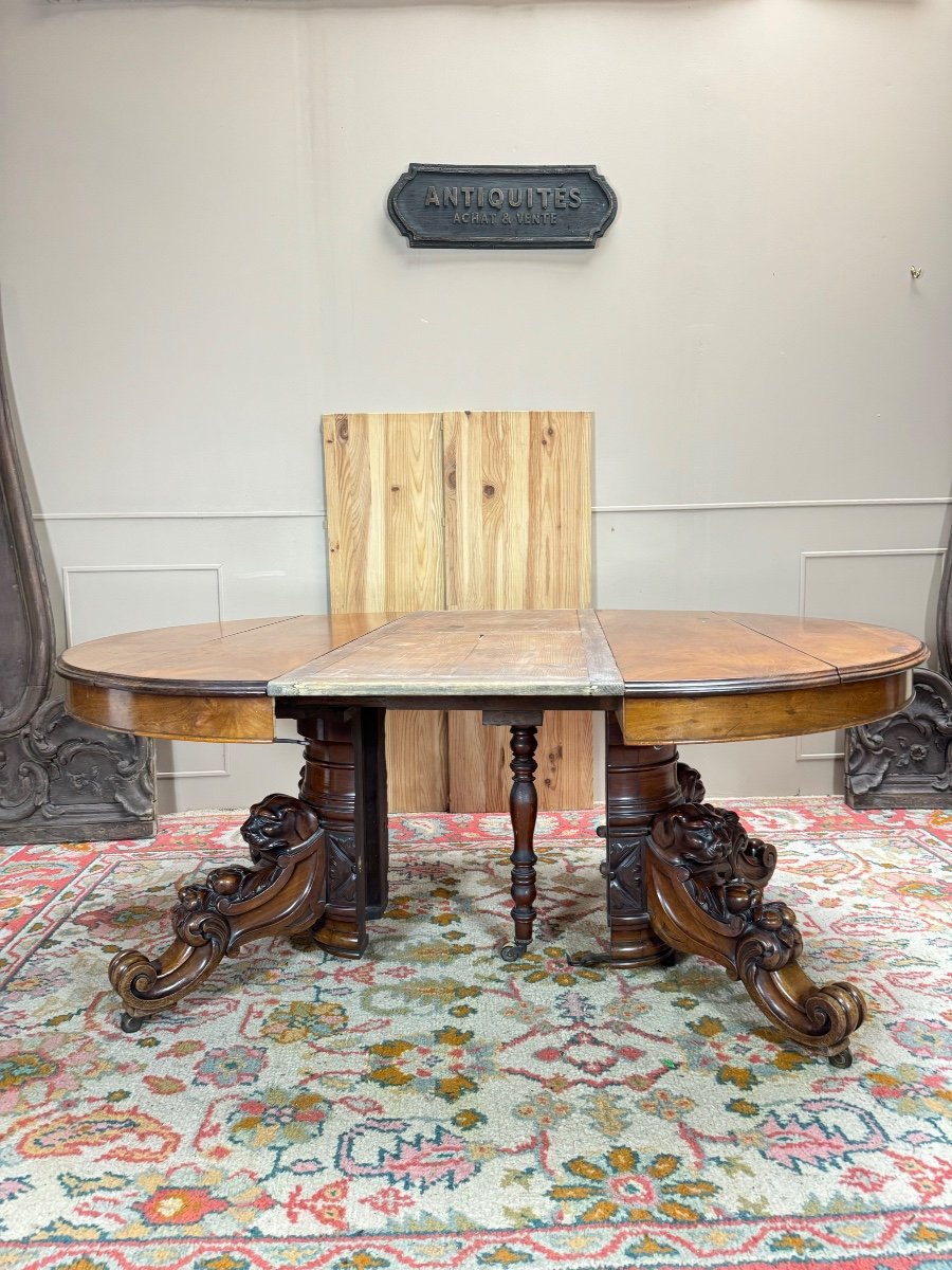 Grande Table De Salle à Manger en acajou D’époque Napoléon III XIX Eme Siècle -photo-2