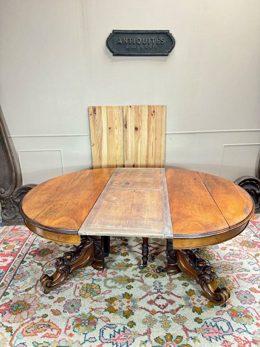 Grande Table De Salle à Manger en acajou D’époque Napoléon III XIX Eme Siècle -photo-3