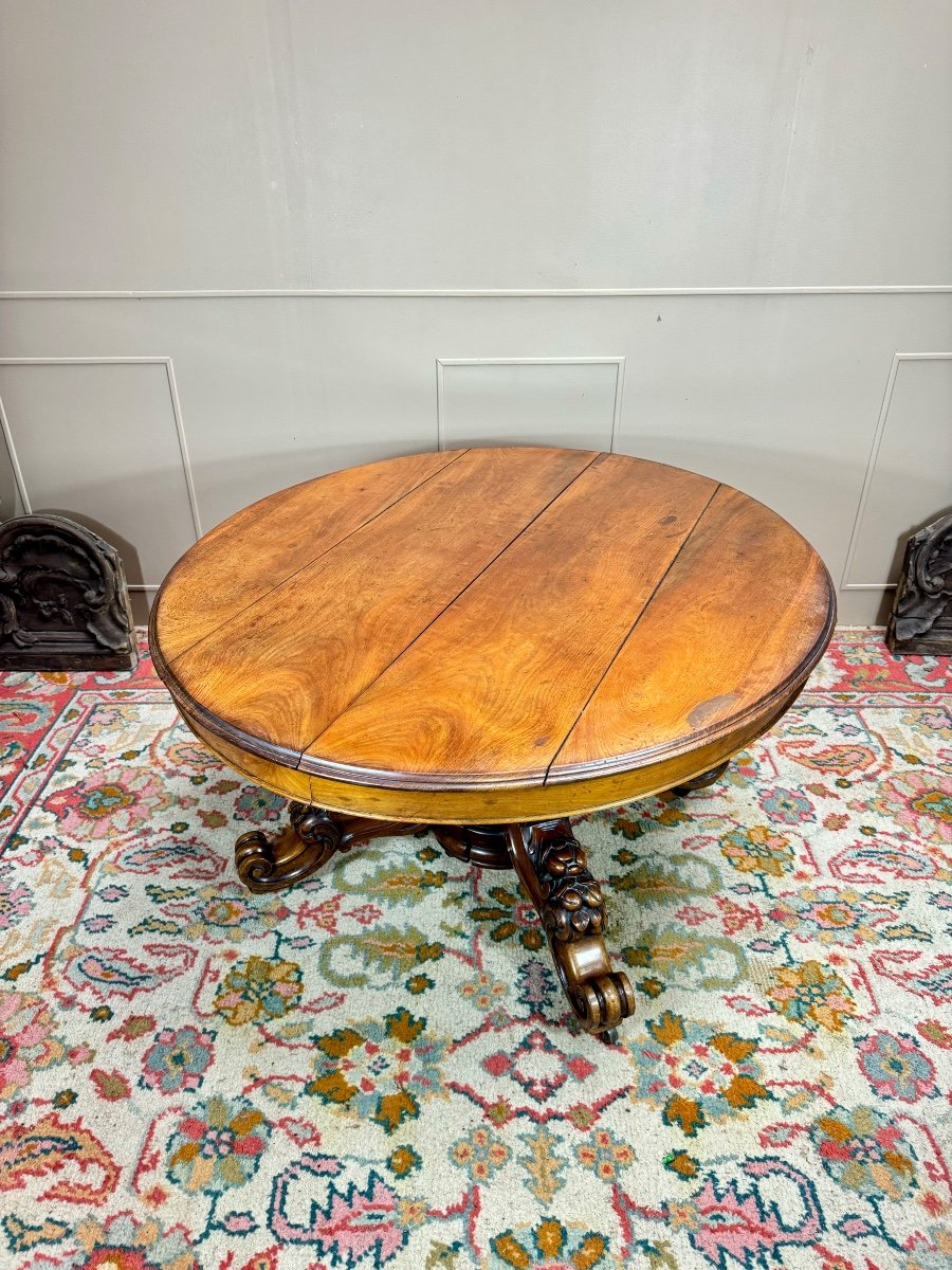 Grande Table De Salle à Manger en acajou D’époque Napoléon III XIX Eme Siècle -photo-2