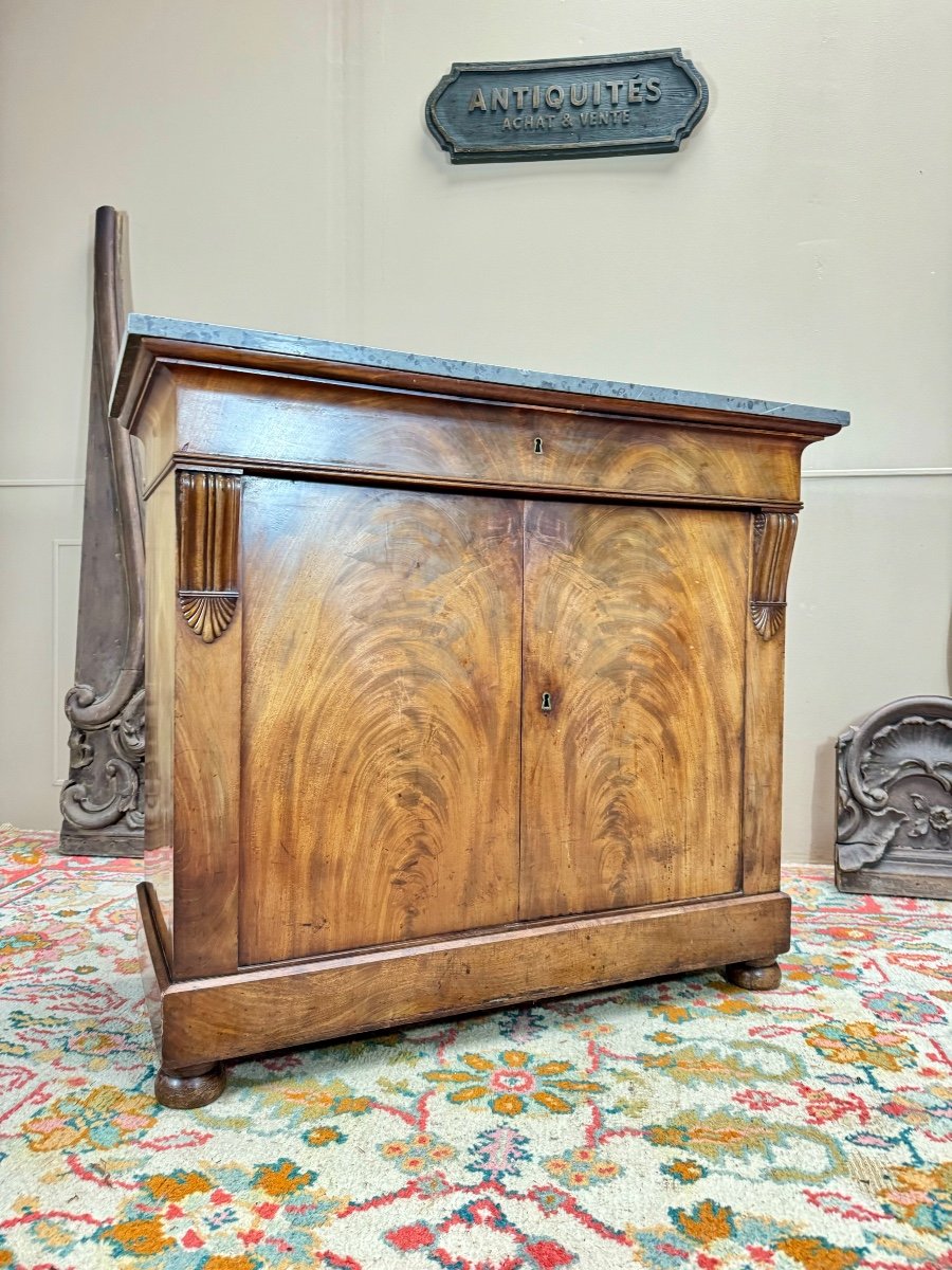 Mahogany Buffet With Crosses From The Restoration Period, 19th Century -photo-2