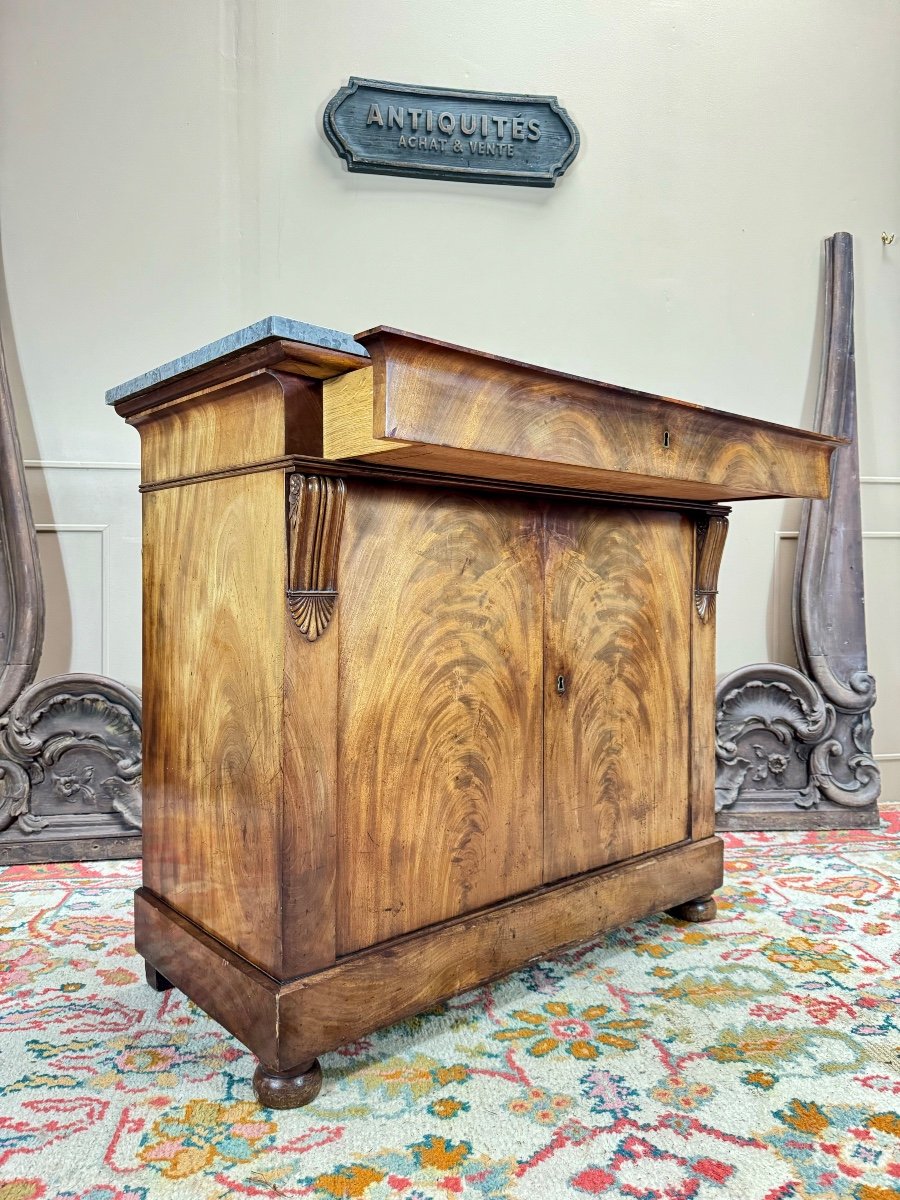 Mahogany Buffet With Crosses From The Restoration Period, 19th Century -photo-4