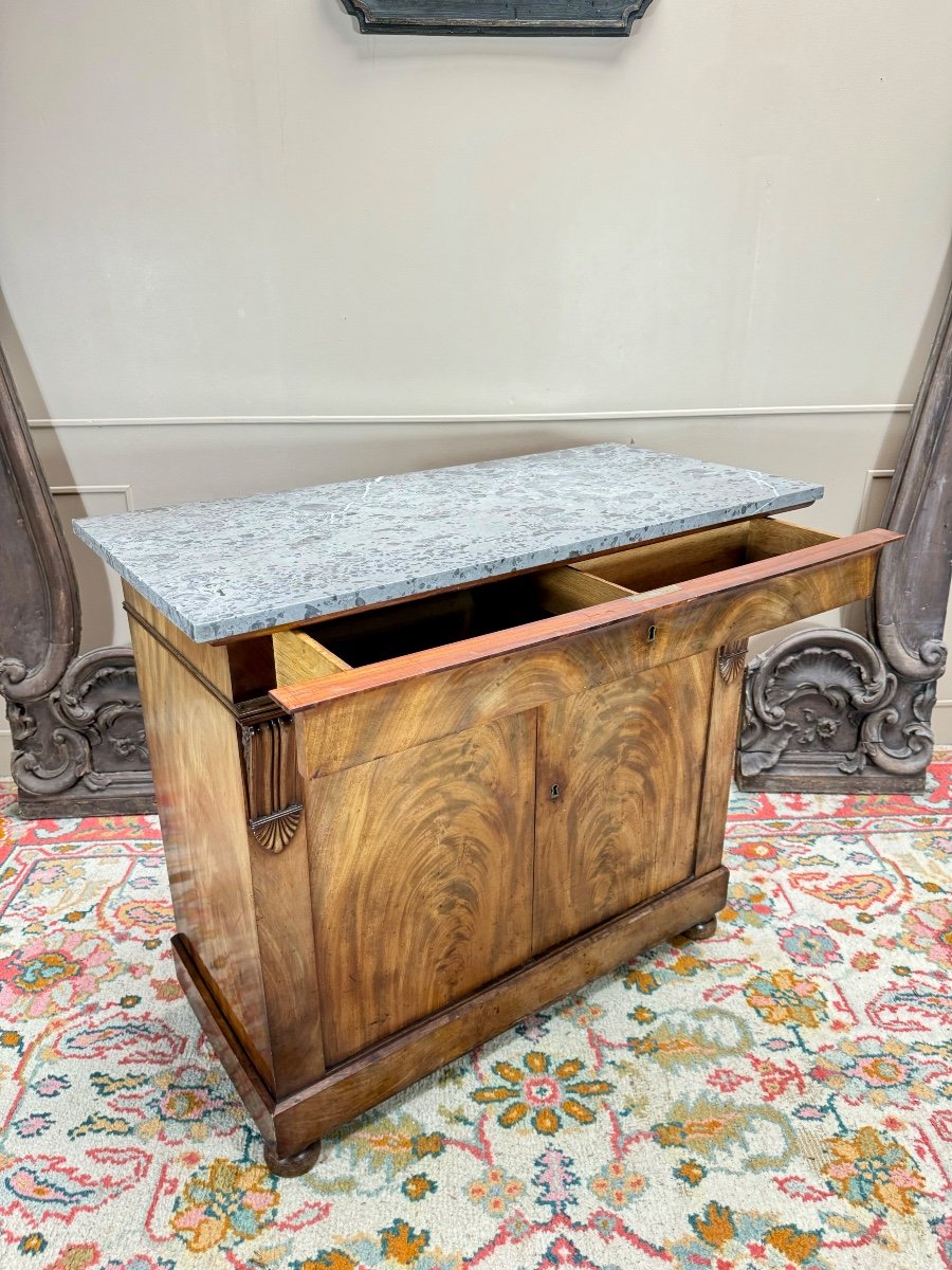 Mahogany Buffet With Crosses From The Restoration Period, 19th Century -photo-1