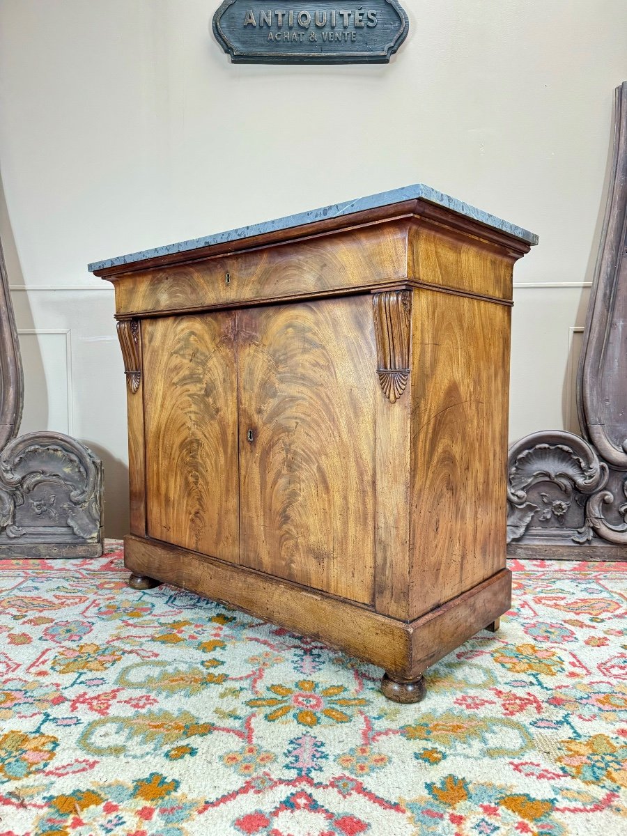 Mahogany Buffet With Crosses From The Restoration Period, 19th Century -photo-3