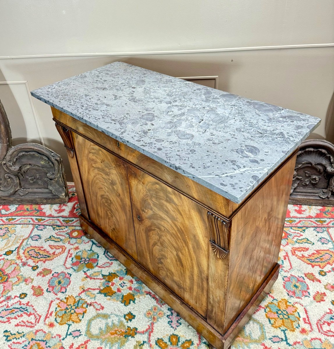 Mahogany Buffet With Crosses From The Restoration Period, 19th Century -photo-4