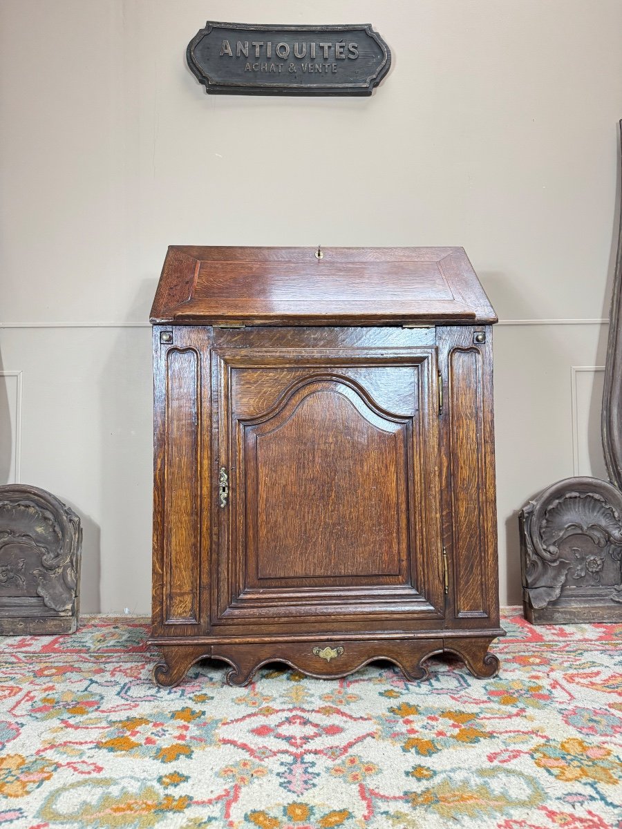 Louis XIV Period 18th Century Oak Sloping Desk -photo-3