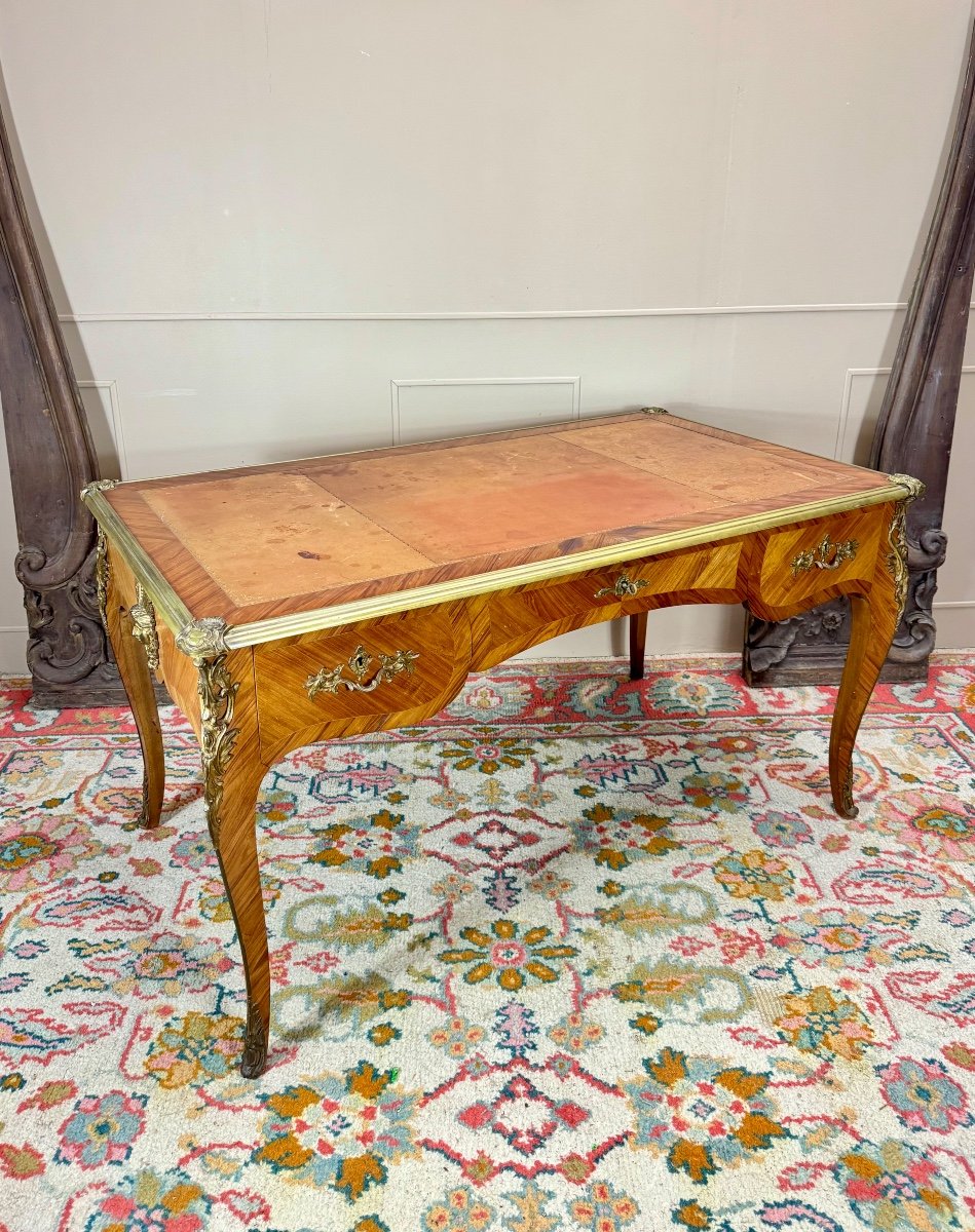 Louis XV Style Marquetry Flat Desk -photo-2