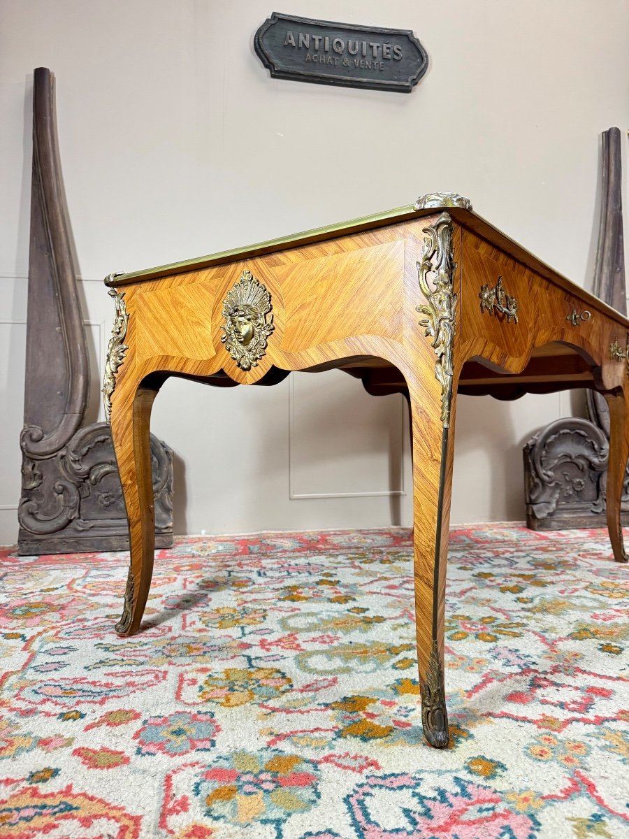 Louis XV Style Marquetry Flat Desk -photo-3