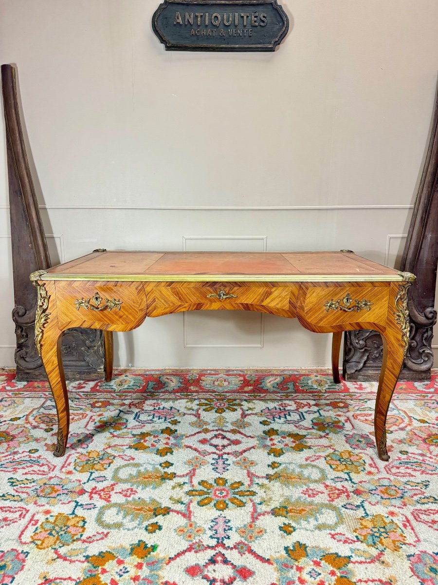 Louis XV Style Marquetry Flat Desk -photo-3