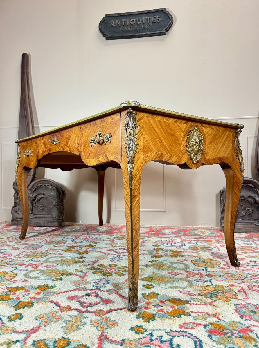 Louis XV Style Marquetry Flat Desk -photo-4