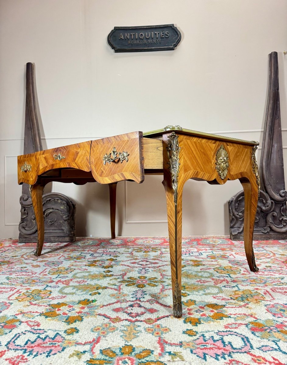 Louis XV Style Marquetry Flat Desk -photo-6