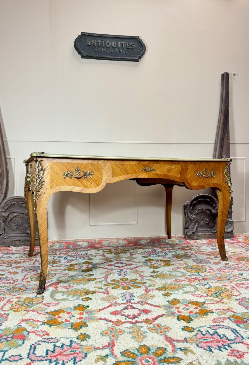 Louis XV Style Marquetry Flat Desk -photo-7