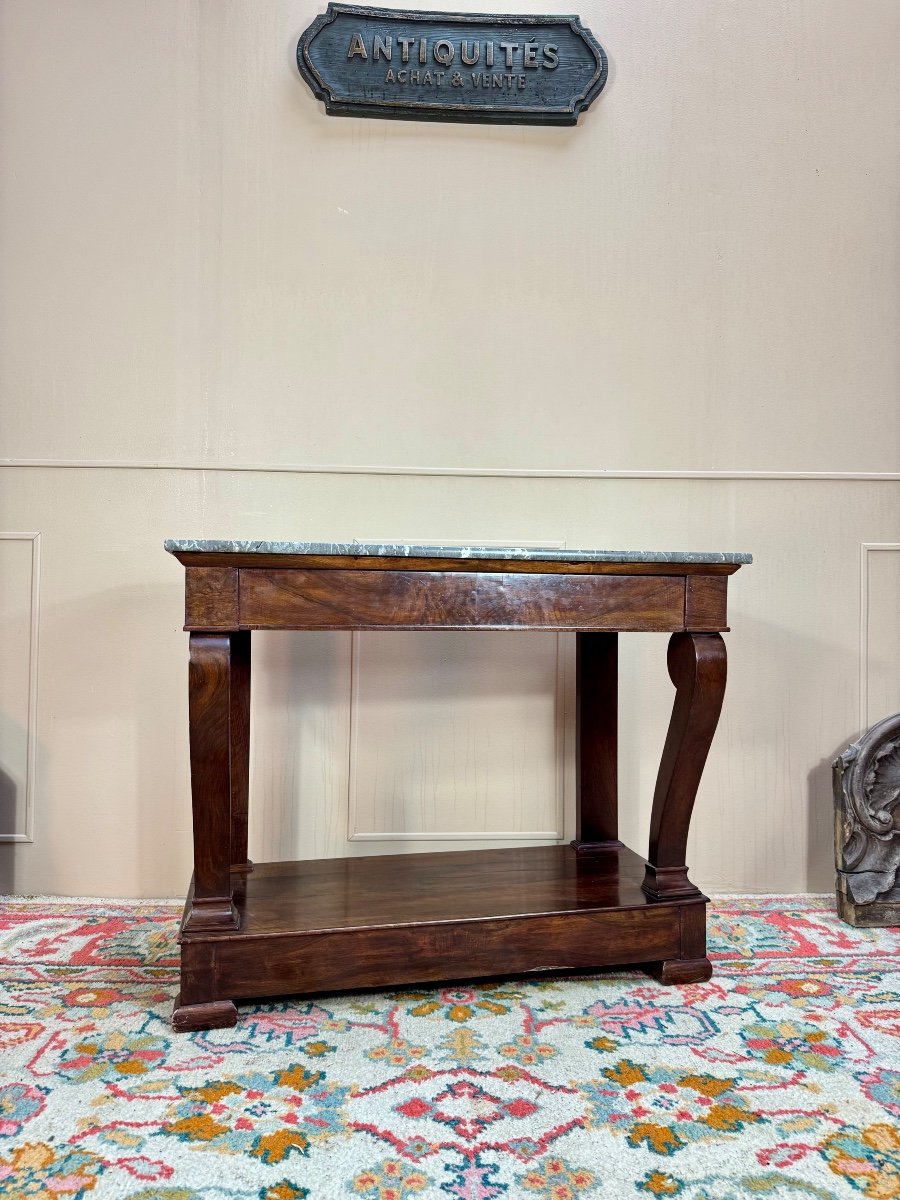 Mahogany Console From The Restoration Period, 19th Century -photo-2