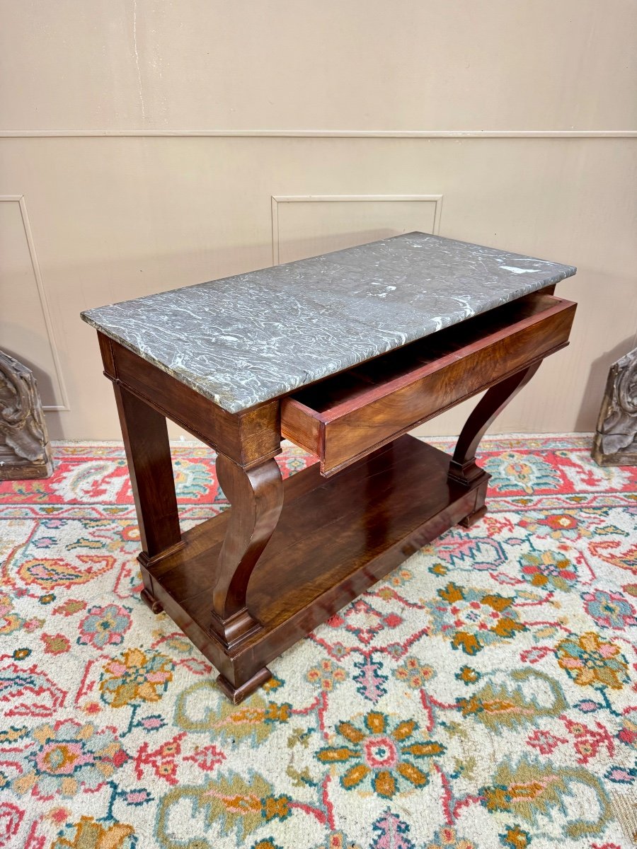 Mahogany Console From The Restoration Period, 19th Century -photo-3