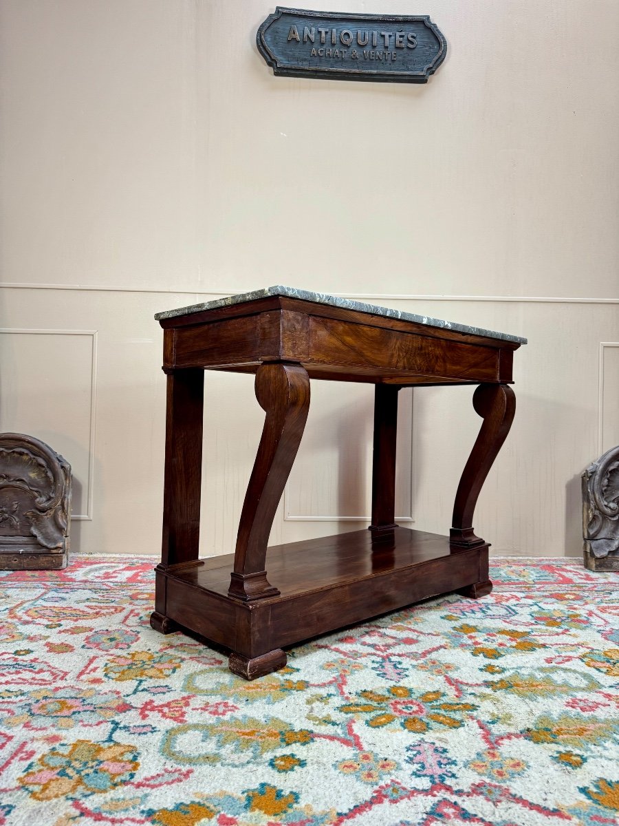 Mahogany Console From The Restoration Period, 19th Century -photo-4