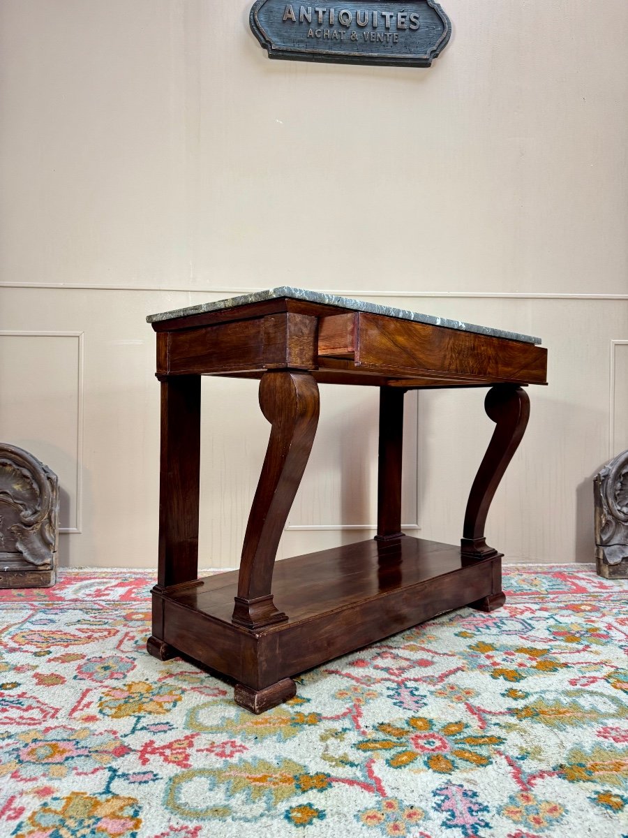 Mahogany Console From The Restoration Period, 19th Century -photo-1