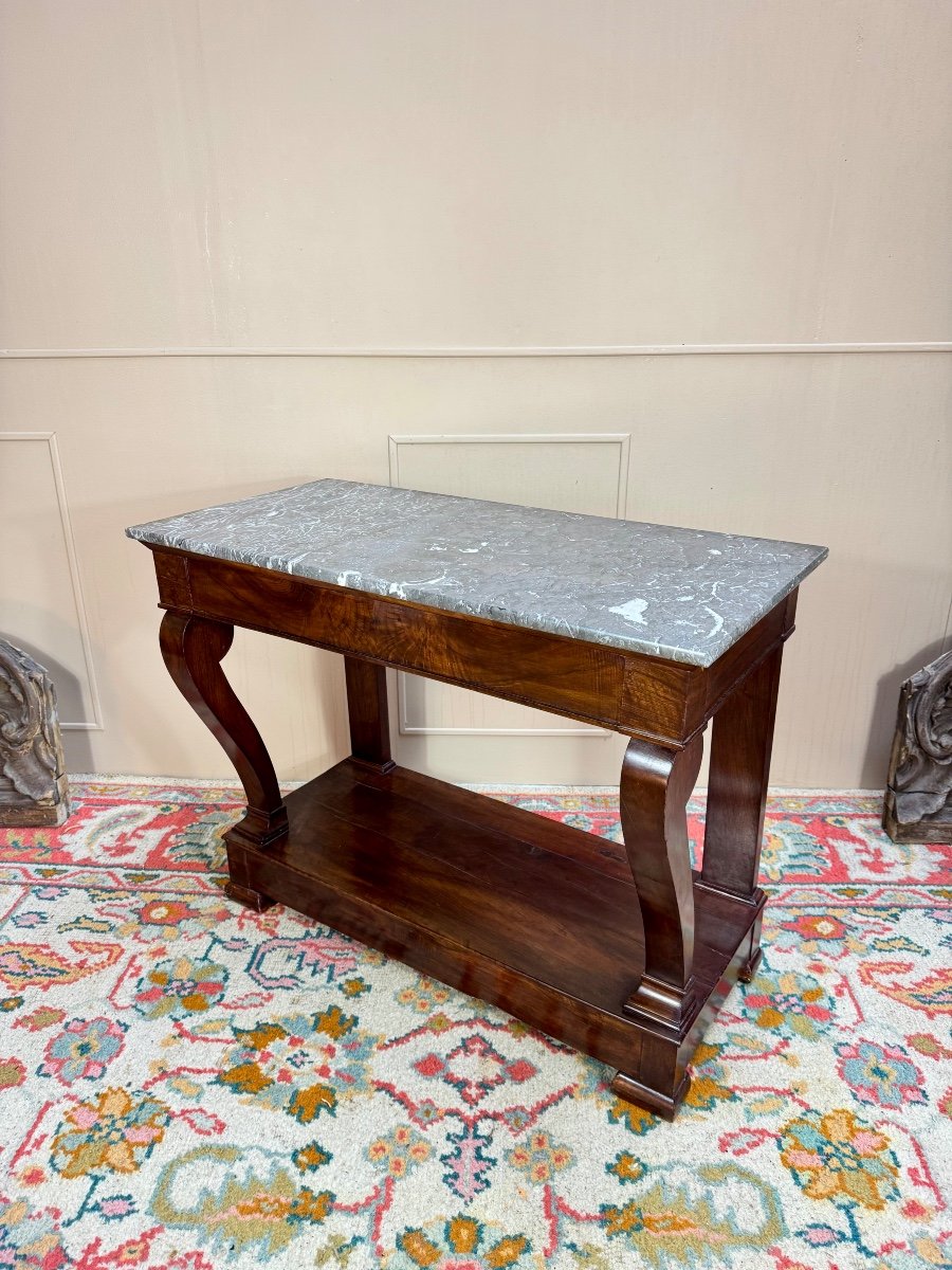 Mahogany Console From The Restoration Period, 19th Century -photo-2