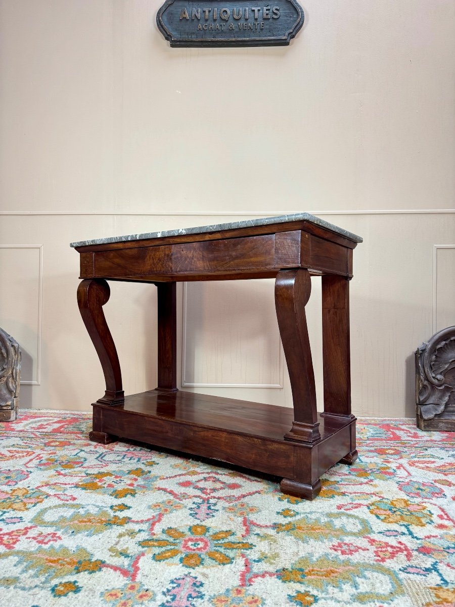 Mahogany Console From The Restoration Period, 19th Century -photo-3