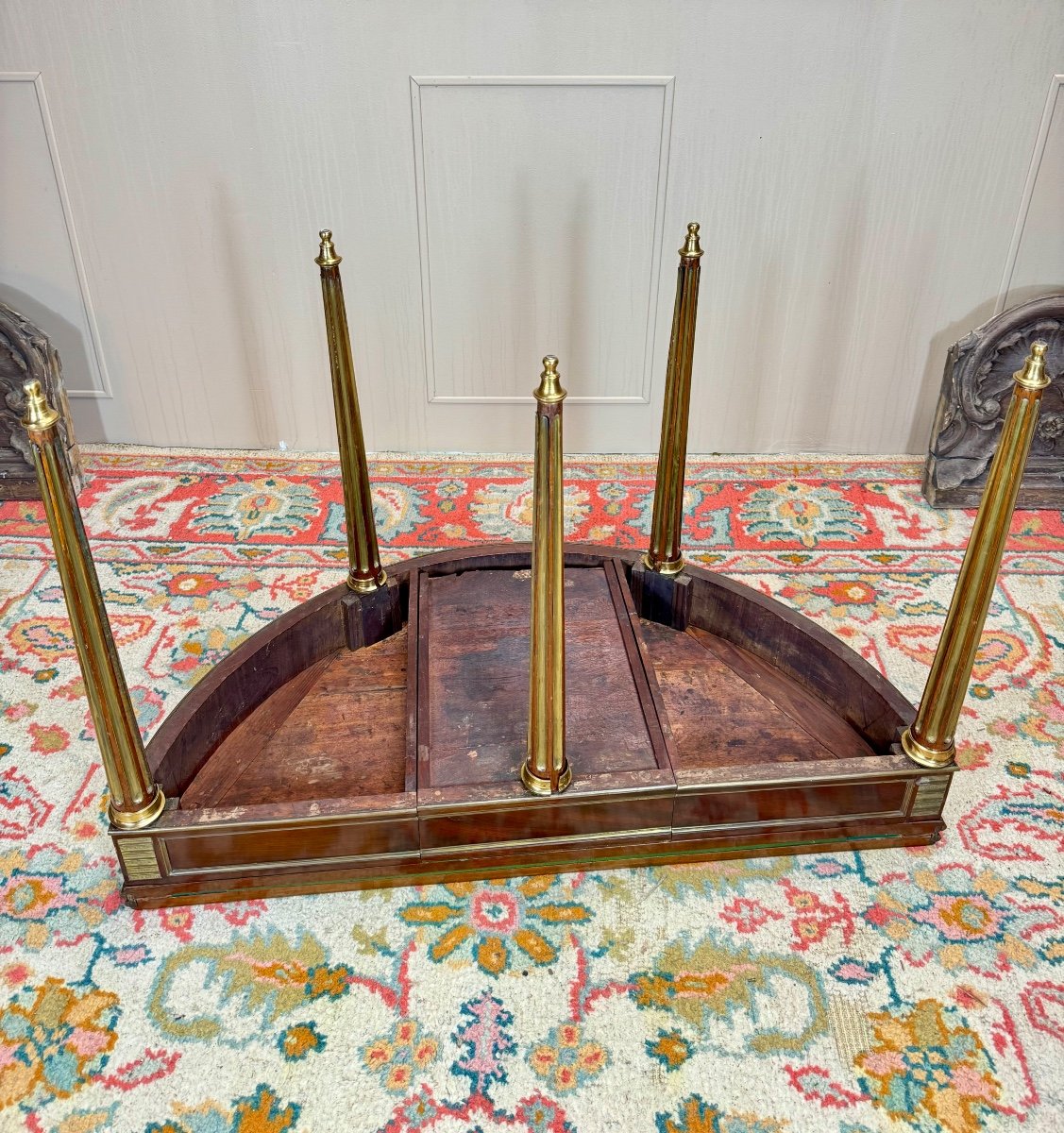 Molitor Bernard Louis XVI Period Mahogany Half Moon Table Stamped 18th Century -photo-7