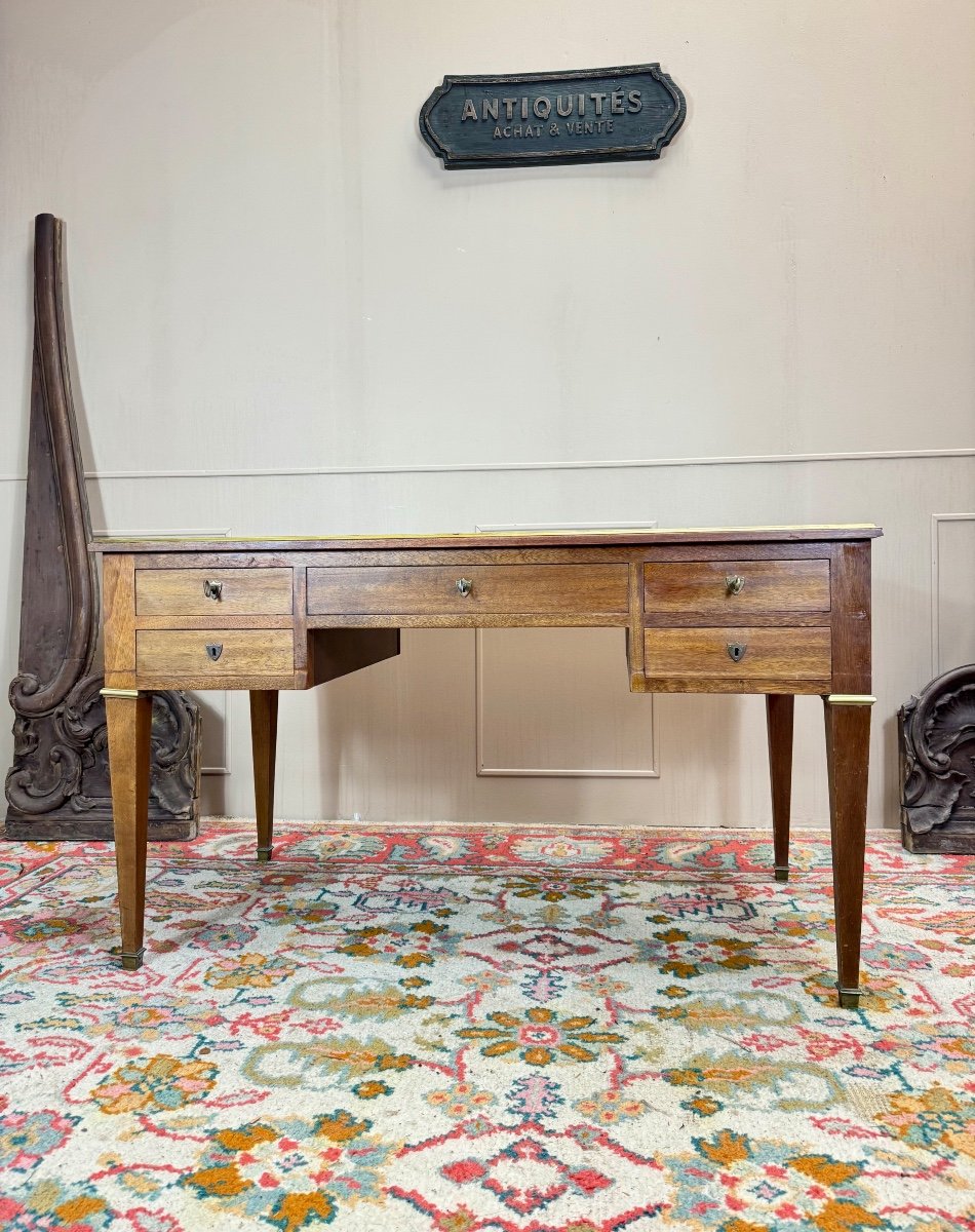 Louis XVI Style Mahogany Double-sided Desk, 19th Century -photo-2