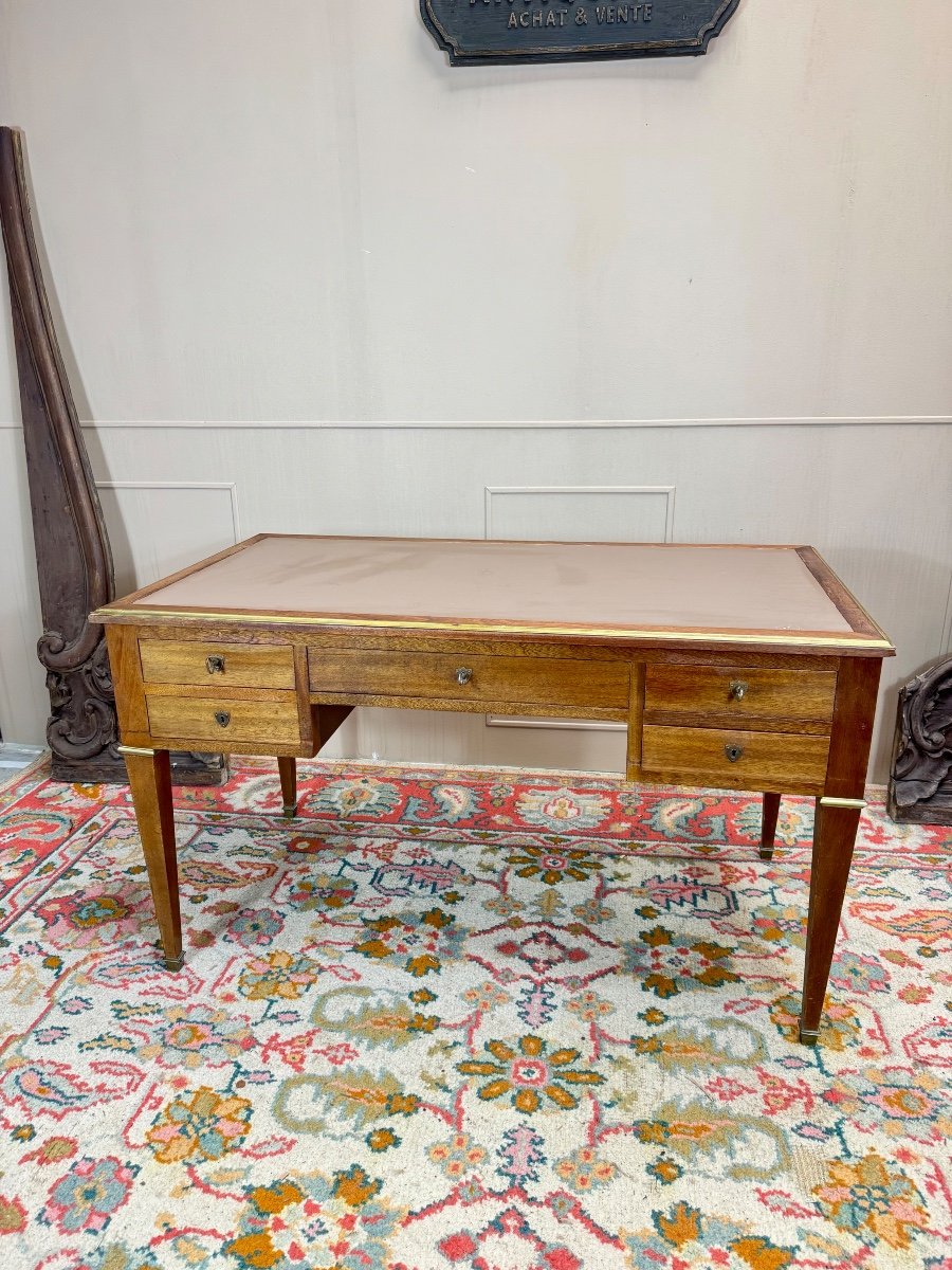 Louis XVI Style Mahogany Double-sided Desk, 19th Century -photo-3