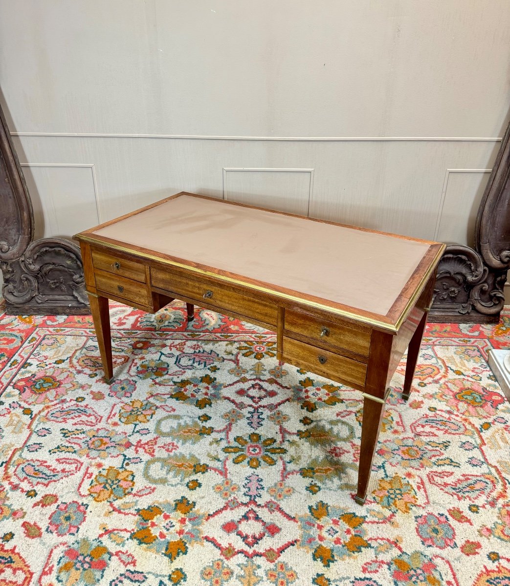 Louis XVI Style Mahogany Double-sided Desk, 19th Century -photo-4