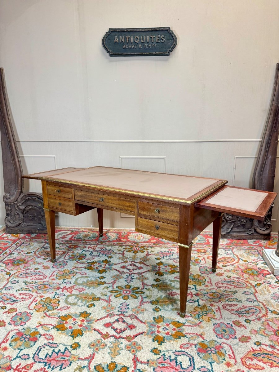 Louis XVI Style Mahogany Double-sided Desk, 19th Century -photo-2