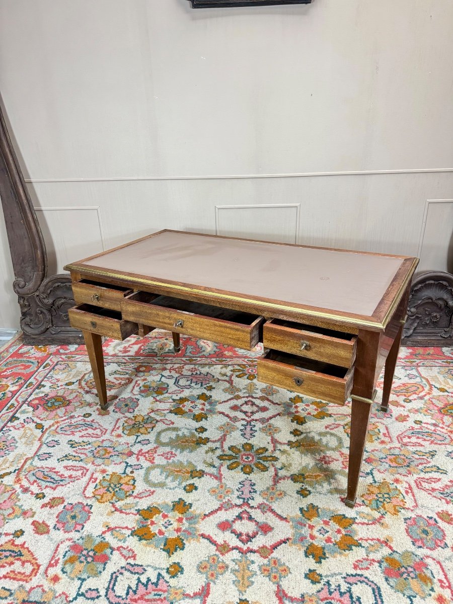 Louis XVI Style Mahogany Double-sided Desk, 19th Century -photo-3