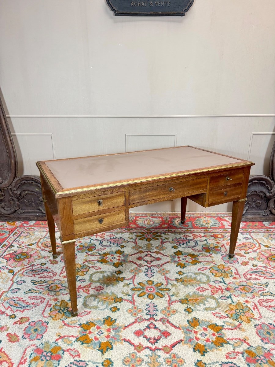 Louis XVI Style Mahogany Double-sided Desk, 19th Century -photo-5