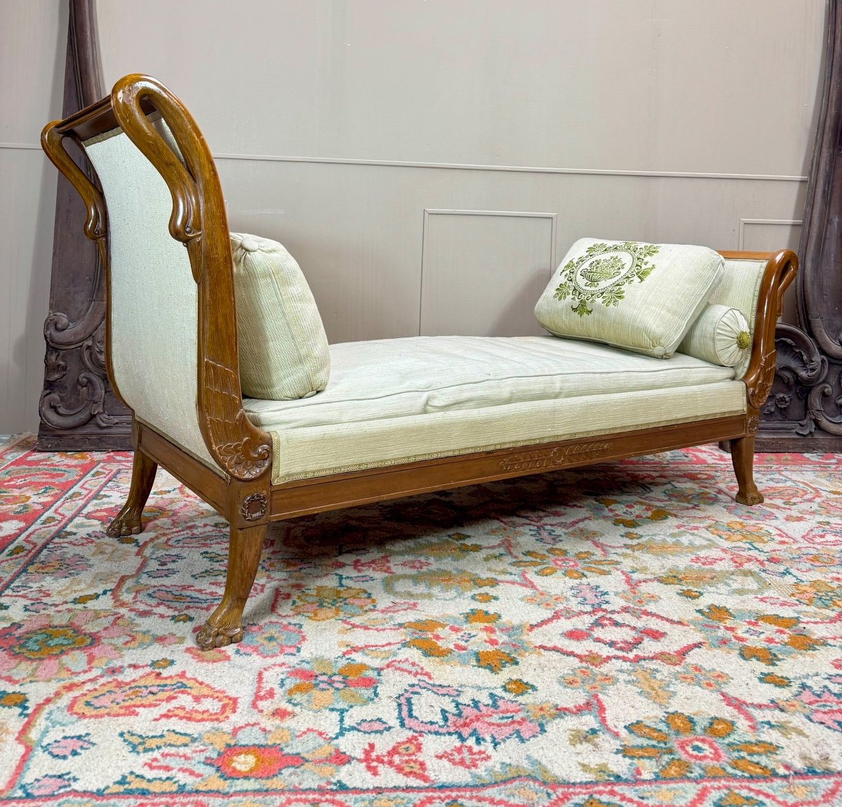 Meridian, Mahogany Daybed With Swan Neck, Empire Period, 19th Century -photo-2