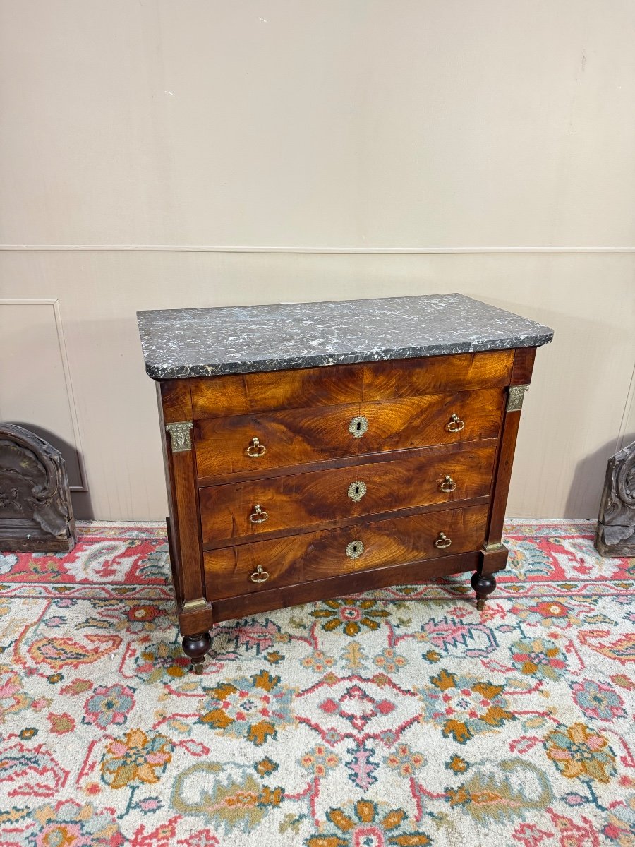 19th Century Restoration Period Flamed Mahogany Chest Of Drawers -photo-2