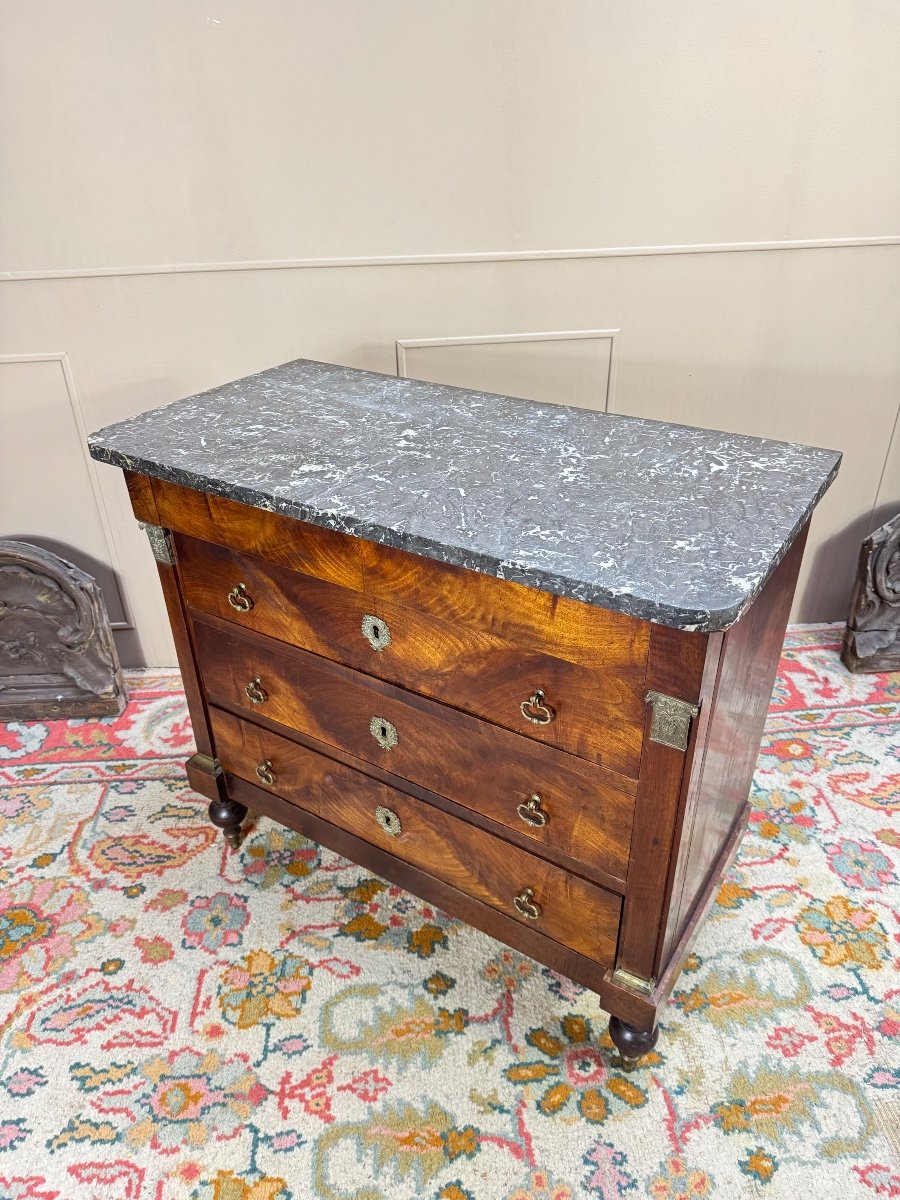 19th Century Restoration Period Flamed Mahogany Chest Of Drawers -photo-2