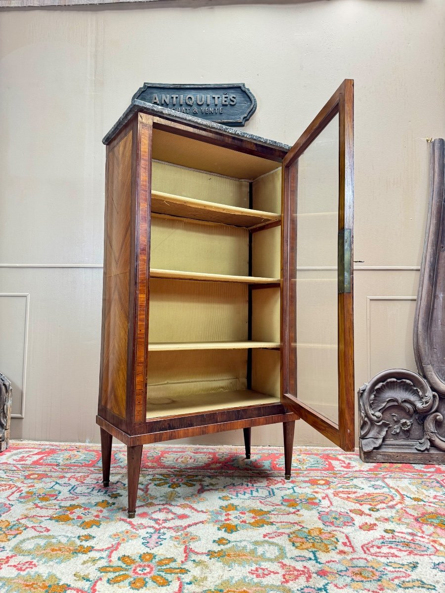 Louis XVI Marquetry Display Cabinet, 18th Century -photo-3