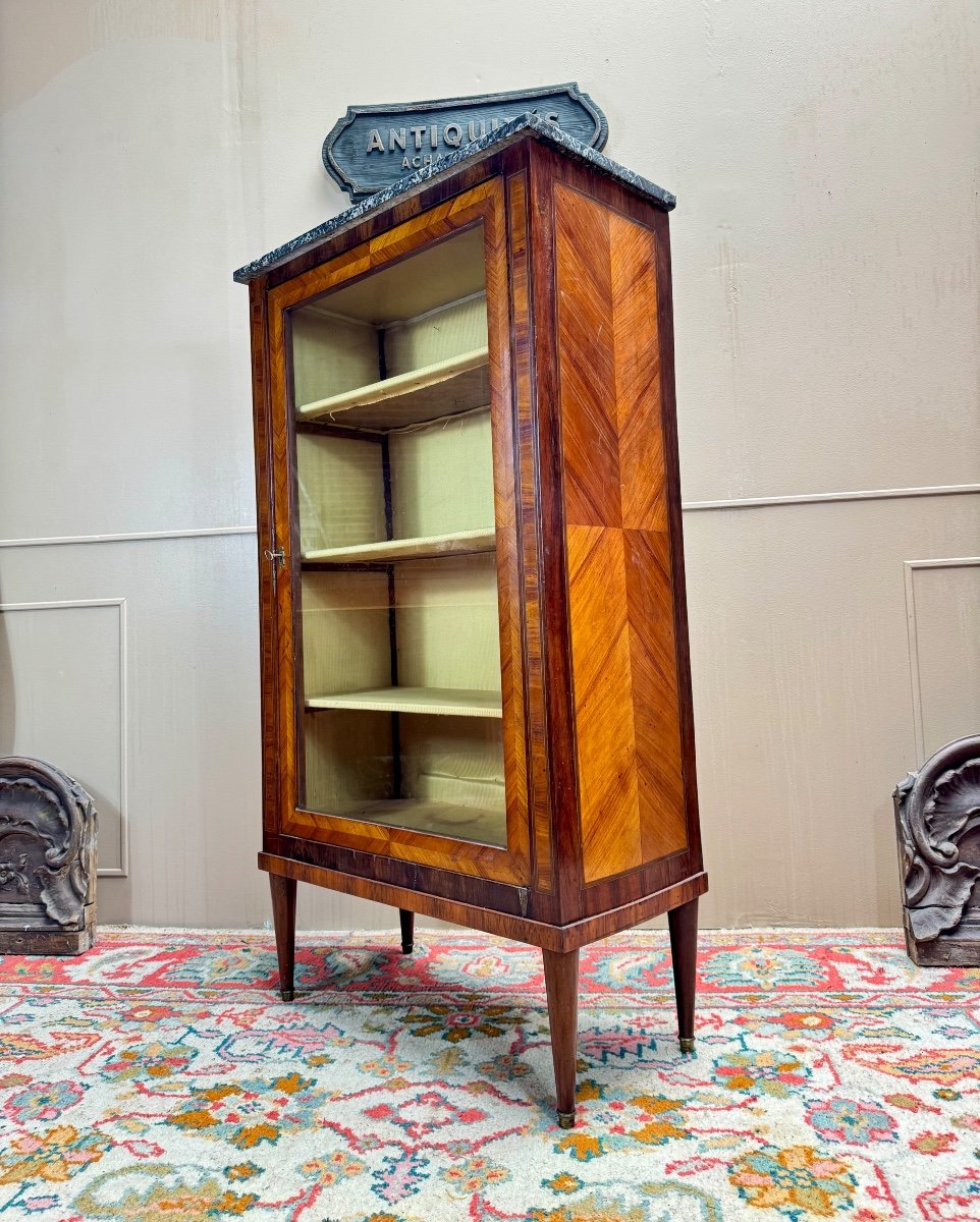 Louis XVI Marquetry Display Cabinet, 18th Century -photo-2