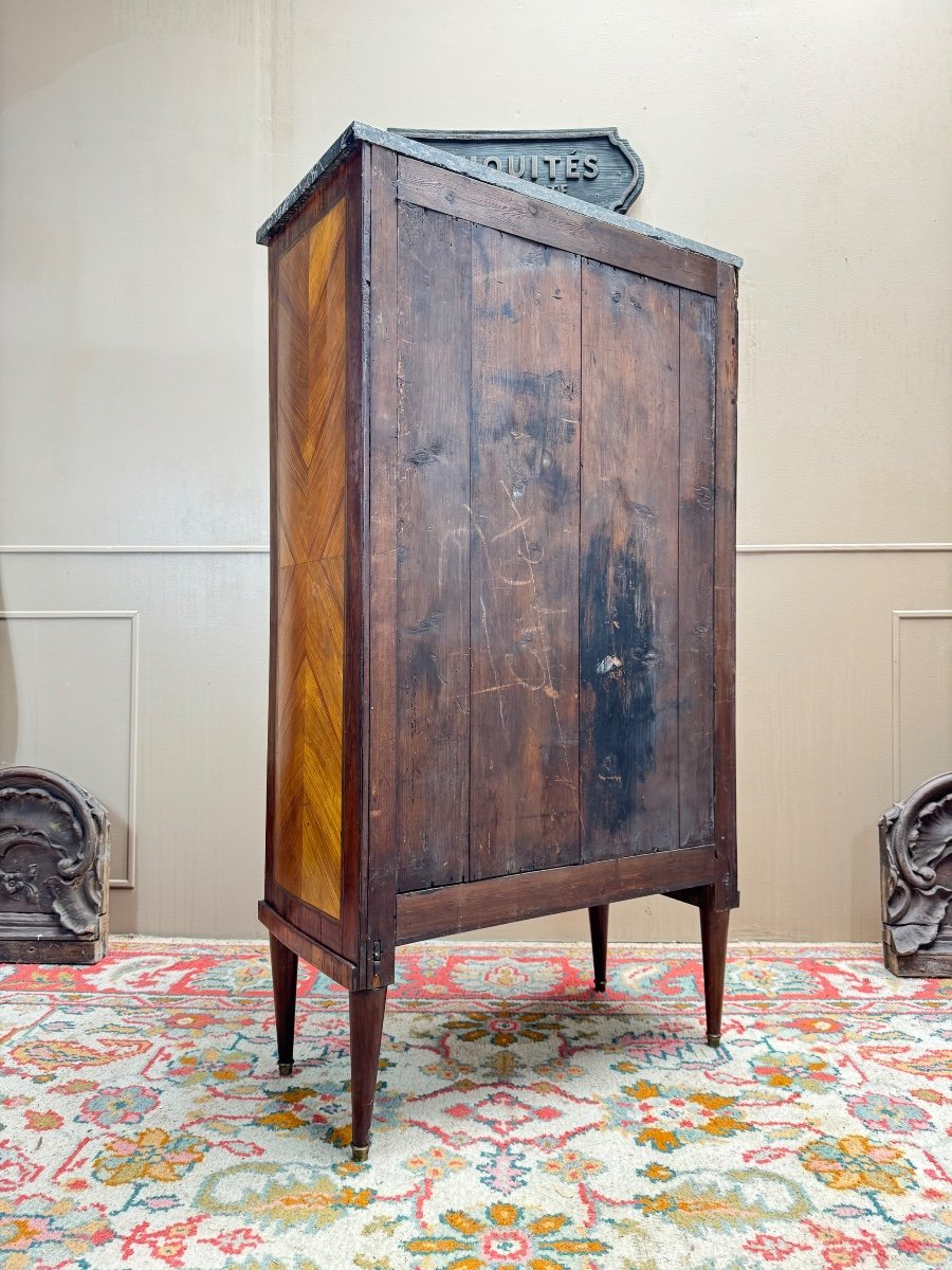 Louis XVI Marquetry Display Cabinet, 18th Century -photo-4