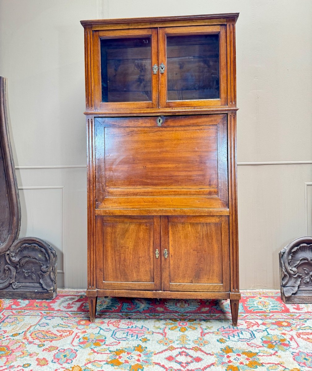 Louis XVI Mahogany Guillotine Secretary, 18th Century -photo-3