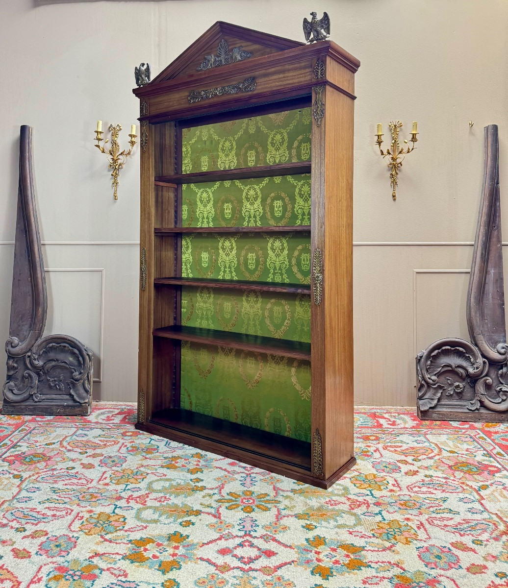 Bookcase, Mahogany Bookcase In Empire Style, 19th Century -photo-4