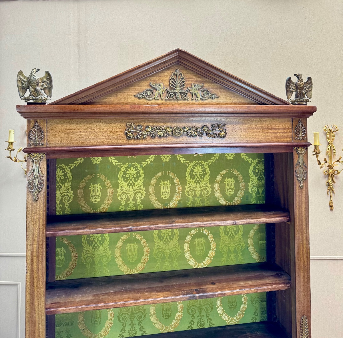 Bookcase, Mahogany Bookcase In Empire Style, 19th Century -photo-1