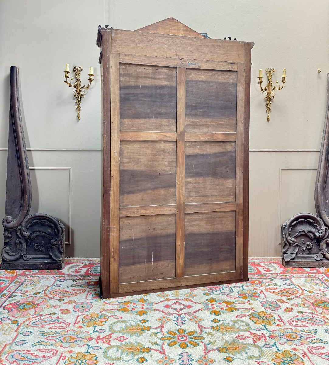 Bookcase, Mahogany Bookcase In Empire Style, 19th Century -photo-2