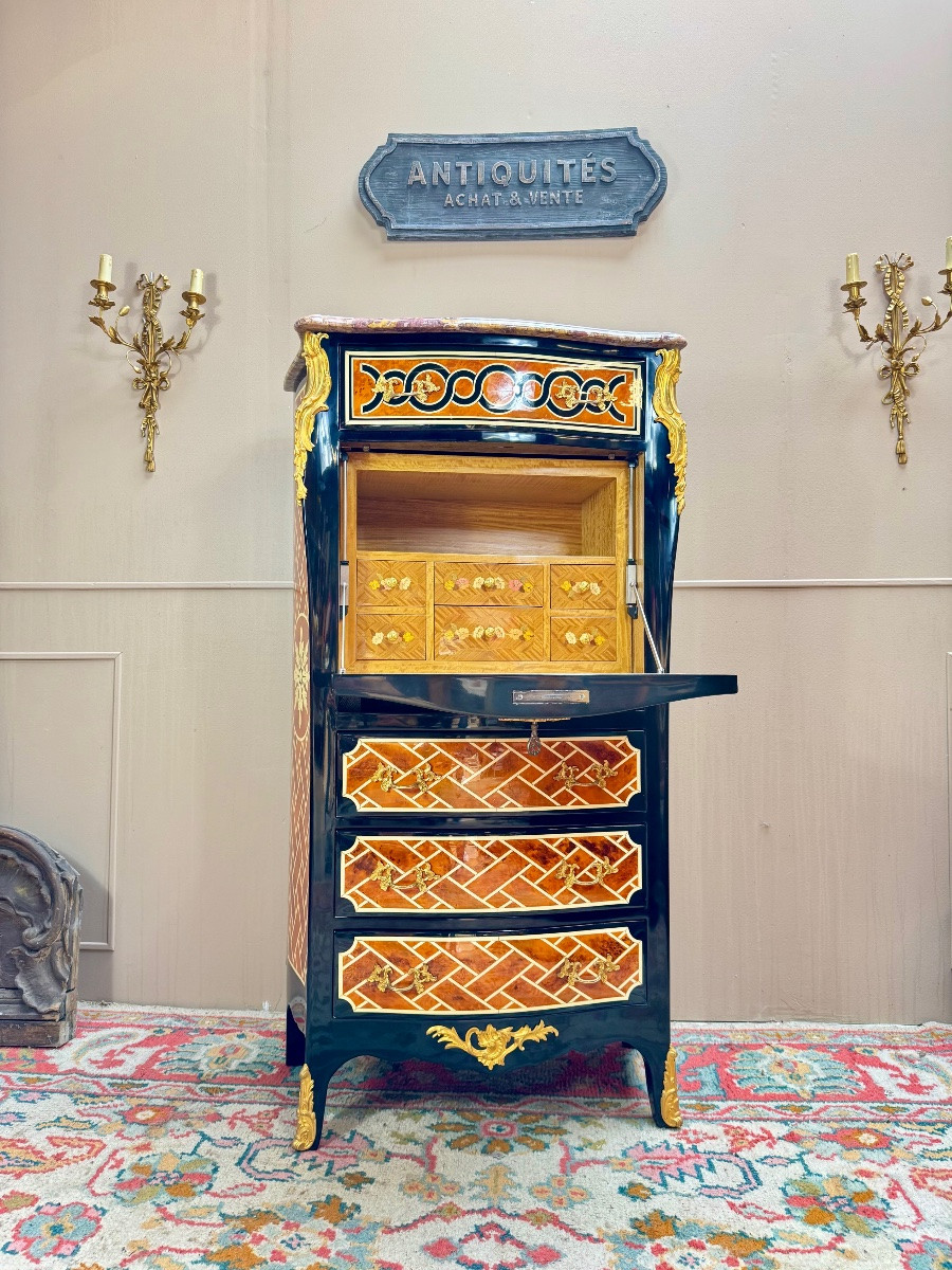 Maison Jansen Secrétaire En Placage De Style Louis XV -photo-2