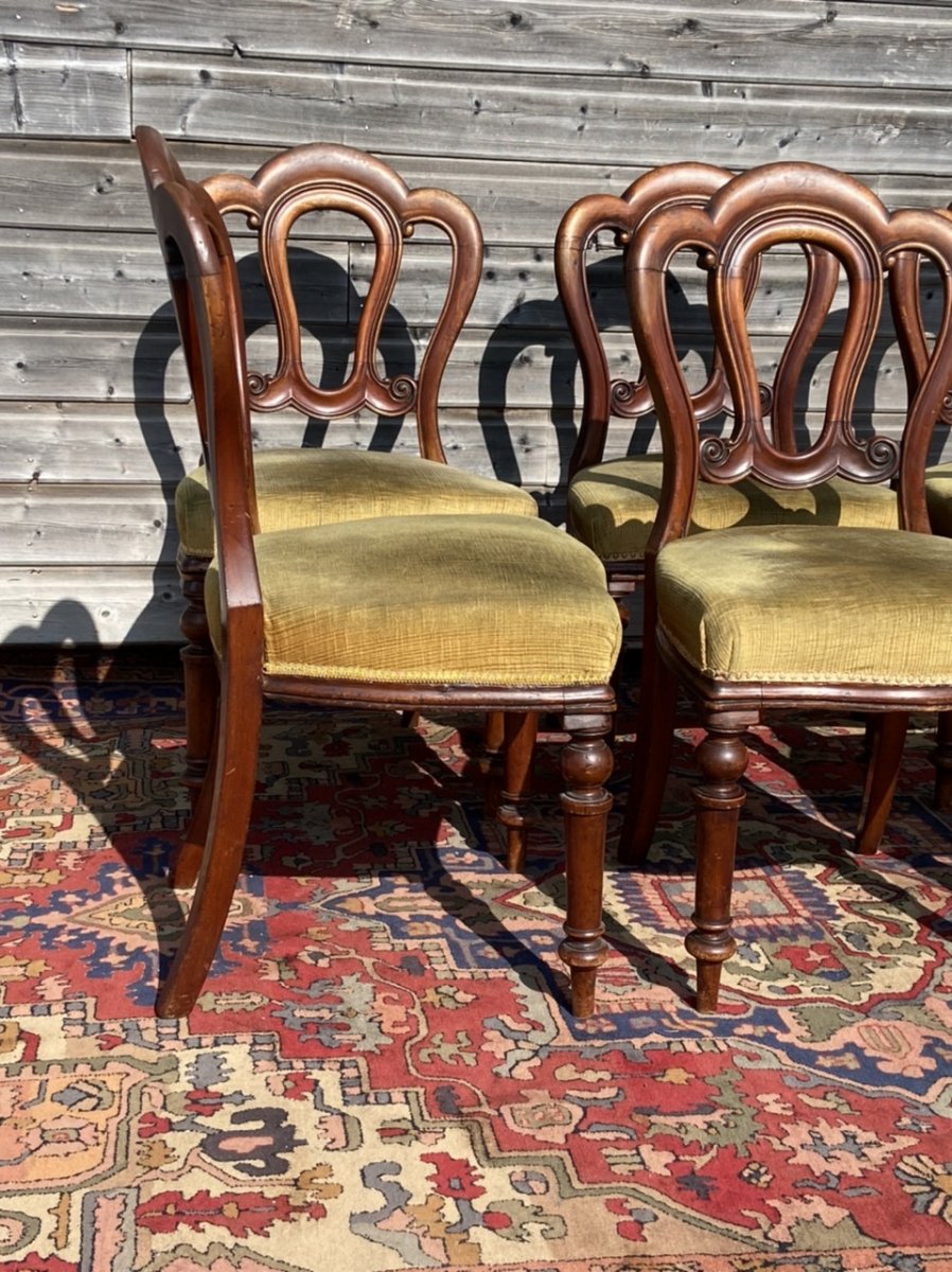 Suite Of Six XIX Eme Chairs In Mahogany-photo-4