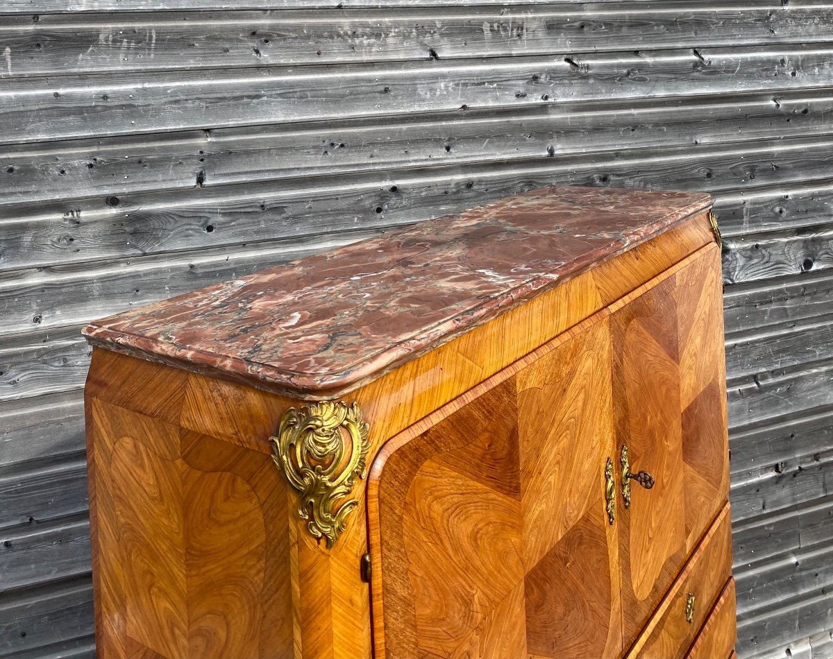 Cabinet En Marqueterie De Style Louis XV XIX Eme Siècle -photo-1