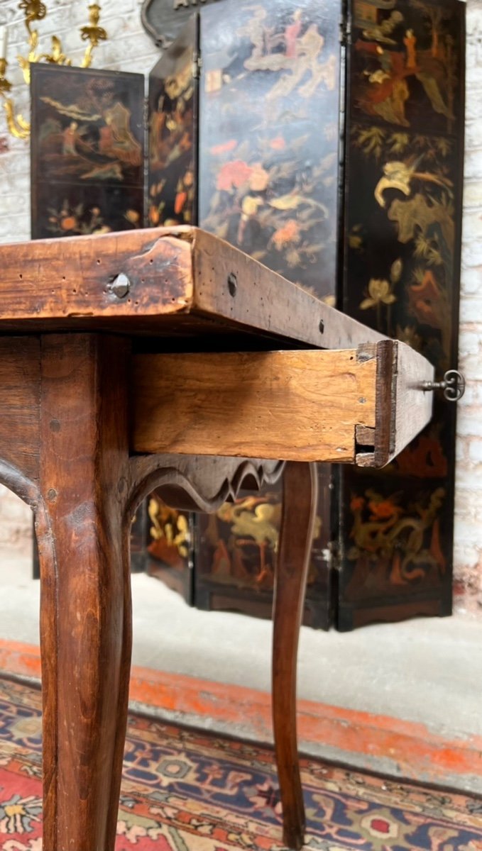Game Table Say Cabaret In Natural Wood Louis XV XVIII Eme Century-photo-2