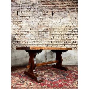 Farm Table In Natural Wood XIX Eme Century