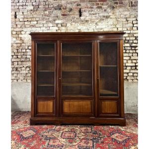 Three Door Mahogany Bookcase From Napoleon III Period XIX Eme Century