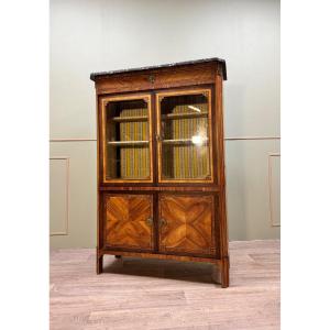 Louis XVI Marquetry Showcase XVIII Eme Century 