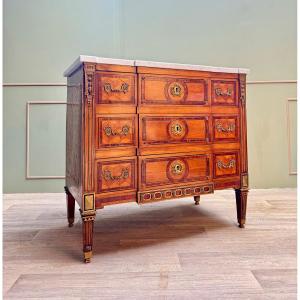 Central Heating Commode In Marquetry Louis XVI XVIII Eme Century 