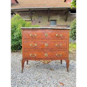 Louis XV Period Marquetry Commode XVIII Eme Century 