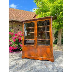 Louis XIV Regency Style Marquetry Showcase Library XIX Eme Century 