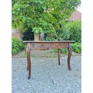 19th Century Regency Style Oak Desk 